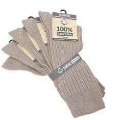 jednobarevné unisex 100% bavlněné klasické ponožky 9100522 5-pack, béžová, 35-38