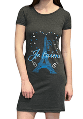 Grafitová noční košile s krátkým rukávem modrá věž S