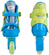 Worker Dětské kolečkové brusle 2v1 TriGo Skate LED se sv. kolečky (Velikost: XS (26-29), Barva: růžová)