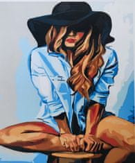 TADEKMARK Malování na plátno podle čísel plátno s rámem 40x50 žena v klobouku