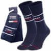 701218704 Tommy-Jeans sportovní vysoké bavlněné unisex ponožky 2 páry v balení, dark navy, 35-38