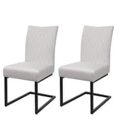 MCW Sada 2 konzolových židlí L15, konferenční židle pro návštěvníky, sametová práškově lakovaná ocel ~ krémově béžová