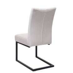 MCW Sada 2 konzolových židlí L15, konferenční židle pro návštěvníky, sametová práškově lakovaná ocel ~ krémově béžová