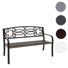 MCW Zahradní lavička F44, lavička park lavička sedadlo, 2-místný práškově lakovaná ocel ~ vintage bronze