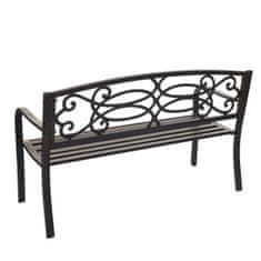 MCW Zahradní lavička F44, lavička park lavička sedadlo, 2-místný práškově lakovaná ocel ~ vintage bronze