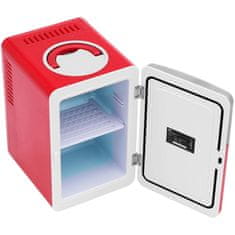 MSW Mini pokojová lednice s funkcí ohřevu 12 240 V 6 l - červená