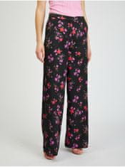 Orsay Černé dámské květované široké kalhoty 36