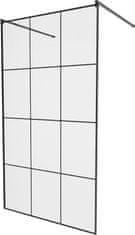 Mexen Kioto samostatně stojící sprchová zástěna 100 x 200, transparent/černá vzor 8 mm, černá (800-100-002-70-77)