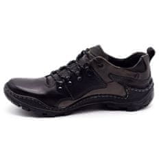 KENT Pánské kožené boty Trappers 207 black velikost 43