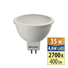 LED žárovka GU5.3, 12V, 4,6W, 2700K, CRI80, vyz. úhel 100°, ф use 360° 400lm, 550mA