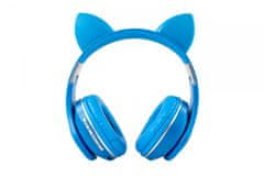 Oxe  Bluetooth bezdrátová dětská sluchátka s ouškama, modrá