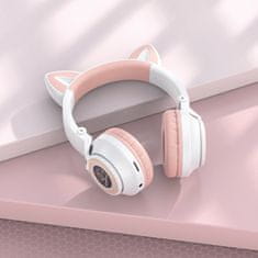 Borofone BO18 bezdrátové sluchátka s kočičíma ušima, bílé