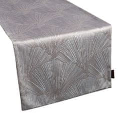 DESIGN 91 Běhoun na stůl Goja, stříbrný s lesklým vzorem 40 x 140 cm