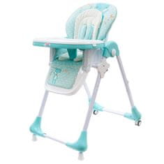 NEW BABY Jídelní židlička Minty Fox - ekokůže a vložka pro miminka