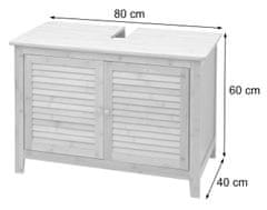 MCW Vanity unit B18, koupelnová skříňka, bambus ~ 60x80x40cm