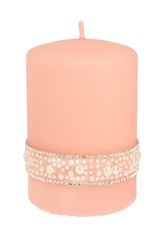 Artman Křišťálová svíčka ve tvaru válce Small Pearl Rose Old