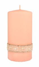Artman Crystal Cylinder Medium Pearl Rose Gold Candle