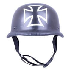 Sodager Retro otevřená moto helma Iron Cross Velikost M (57-58)