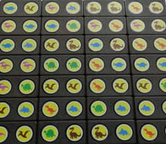 YOMENY Domino dinosauři - černý kámen, 28 hracích kostek