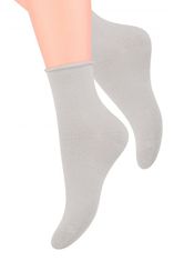STEVEN 115 bílé dámské ponožky-nekompresní lem Barva: bílá, Velikost: 38-40