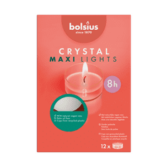 Bolsius Čajové svíčky 8 hod MAXI v 100% recyklovaných průhledných kelímkách, sada 12ks
