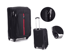 RGL  Cestovní kufr textilní R20 s rozšířením ,černo červený ,velký,94L