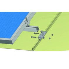 Alokon Nosná konstrukce FV panelu – šikmá střecha – falcovaný plech Počet FV panelů: 6 panelů, na výšku