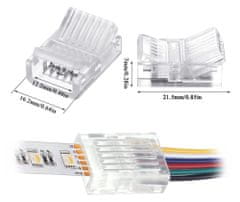 Immax konektor CLICK 12mm s kabelem 2,5cm, RGB+CCT, 6pin
