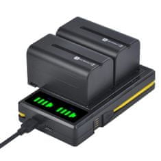 Batmax Duální USB nabíječka baterií Sony řady L a M s displejem pro Sony NP-F970/NP-F770/NP-F570/NP-FM500H (náhrada Sony BC-V615/BC-VM50)