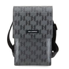 Karl Lagerfeld Plague Monogram peněženková taška na telefon Černá