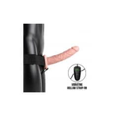 RealRock Vibrating Hollow Strap-on dutý připínací penis 21 cm - tělový