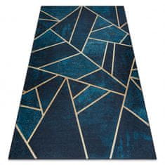 FEBO ANDRE mycí kobereček 1173 mozaika, geometrický protiskluz - tyrkysový / zlato 80x150 cm