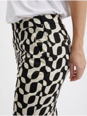 Orsay Krémovo-černé dámské vzorované kalhoty 36