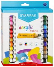 STARPAK Akrylové barvy do školy 24 barev 12 ml