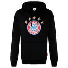 FotbalFans Pánská mikina FC Bayern Mnichov s kapucí, černá, 100% bavlna | XL