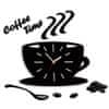 ModernClock Saténové nástěnné hodiny Coffee Time Cup