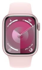 Apple Watch Series 9, 41mm, Pink, Light Pink Sport Band - S/M (MR933QC/A)