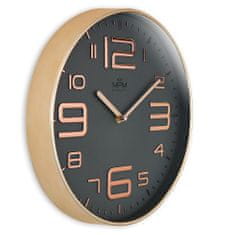 MPM QUALITY Moderní nástěnné hodiny MPM Eterno, růžově zlatá