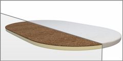 Mimiko Matrace oválná na postýlku kokos + latex 72x120 cm