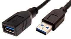 Roline Kabel USB 3.0 A-A 1,8m A(M)- A(F) prodlužovací, černý