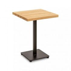 Casa Vital Bistro stůl MANTI, 60x60x76 cm, barva dub, deska z masivního dřeva, kovový sloupek