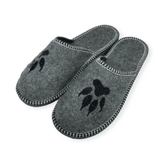 NOWO Pánské šedé plstěné pantofle s drápky r. 40