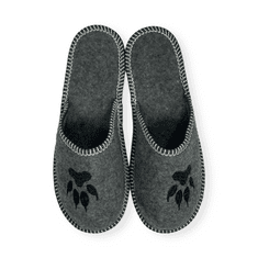 NOWO Pánské šedé plstěné pantofle s drápky r. 40