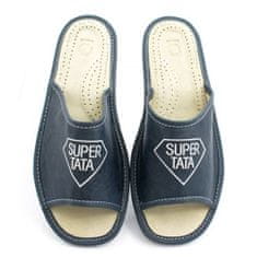 NOWO Pánské kožené pantofle super dad navy blue r. 42