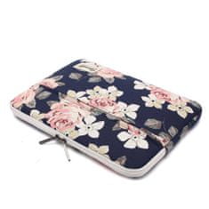 Canvaslife Pouzdro na notebook Canvaslife Sleeve Laptop 13" - 14" modrý vzor Camellia