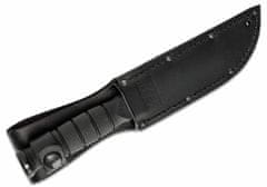 KA-BAR® KB-1257 SHORT BLACK taktický nůž 13,3 cm, celočerný, Kraton, kožené pouzdro