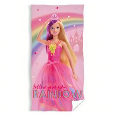 OUKY Osuška Barbie, duha, bavlna, 70x140