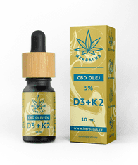 Herbalus CBD Olej 5% s vitamíny D3+K2, 10ml