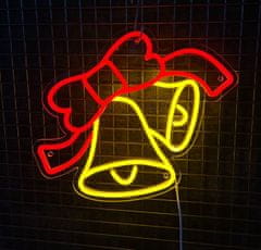 Neons LED neonová cedule - Vánoční zvoneček - 40*30 cm