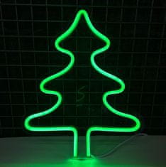 Neons LED neonová cedule - Vánoční stromeček - 30*24 cm